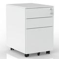 Danolapsi File Cabinet Mobile Metal Lockable File Cabinet With 3 Drawers Small Rolling File Cabinet Under Desk Fully Assembled Except For 5 Castors