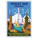 1934 World s Fair Chicago - Tour the World at the Fair - Vintage Travel Poster by Weimer Pursell c.1934 - Master Art Print (Unframed) 13in x 19in
