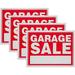 Garage Sale Sign Red Yard Sales Street Signs by Ram-Pro - 9 x 12 inch Plastic Banner Labels for Winter Christmas Holiday Sale Events (Pack of 8)