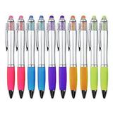 Stylus Pens for Touch Screens Ballpoint Pens Medium Point Pens with Crystals for Women Black Ink Ballpoint Pen with Comfort Grip 10-Count