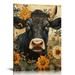 EastSmooth Cow Pictures Wall Decor Rustic Sunflower Highland Cow Calf Wall Art Canvas Poster Farmhouse Longhorn Canvas Wall Art Decor Poster for Bedroom Bathroom Wall Art Decor