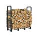 4Feet Indoor Outdoor Steel Firewood Log Rack Cedar Wood Firewood Storage Holder for Fireplace
