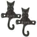 European Classical Cast Iron Cat Hook Wall Mount Metal Clothes Hanger Coat Rack Mounted Hangers 2 Pcs