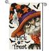 AVOIN colorlife Trick or Treat Halloween Garden Flag 12x18 Inch Double Sided Outside Witch Hat Cat Holiday Yard Outdoor Decorative Flag