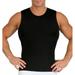 Insta Slim - Made in USA - Firm Compression Sleeveless Crew-Neck Body Shaper for Men. Tummy Control Slimming Shapewear Undershirt for Gynecomastia Beer Belly & Back Support (Black XL)