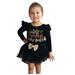 FRSASU Kids Clothing Clearance Toddler Kids Baby Girl Letter Bow Tulle Skirts T shirt Halloween Outfits Black 120(3-4 Years)