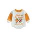 Infant Baby Boys Girls Halloween Clothes Pumpkin Pie Print Sweatshirt Rompers Long Sleeve Jumpsuit