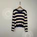 J. Crew Sweaters | J. Crew Ribbed Crew Neck Sweater In Stripe Navy Champagne Size Xxl | Color: Blue/Cream | Size: Xxl