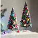 Anthropologie Holiday | 9.5” Snowy Decorated Christmas Brush Tree | Color: Green/Red | Size: 9.5”