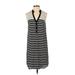 Express Casual Dress - Shift V Neck Sleeveless: Black Color Block Dresses - Women's Size Small