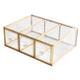 Antique Beauty Display Jewelry Case Holder Clear Glass 3 Drawers Palette Organizer, Cosmetic Storage, Makeup Container 3 Cube Holder/Beauty Dresser Vanity Cabinet Decorative Keepsake Box