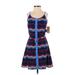 Cremieux Casual Dress - Mini Scoop Neck Sleeveless: Blue Print Dresses - New - Women's Size 0