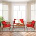 George Oliver 4 Piece Sofa Seating Group w/ Cushions Wood/Natural Hardwoods in Red | Outdoor Furniture | Wayfair 80A446EF2D6B451484F2731ECA3DE257