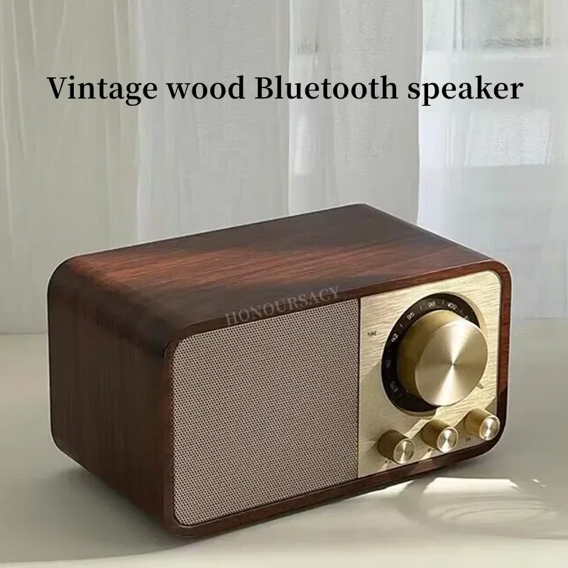 Haut-parleur Bluetooth nostalgique son Bluetooth haut-parleur classique rétro Radio rétro sans fil Bluetooth 5.0 caisson de basses Portable en bois