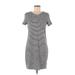 Old Navy Casual Dress - Shift: Gray Stripes Dresses - Women's Size Medium