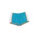 Danskin Now Athletic Shorts: Teal Color Block Activewear - Women's Size 12