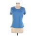 Adidas Active T-Shirt: Blue Solid Activewear - Women's Size Medium