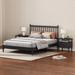 3 Pieces Bedroom Sets Wood Platform Bed with Gourd Shaped Headboard with 2 Nightstands