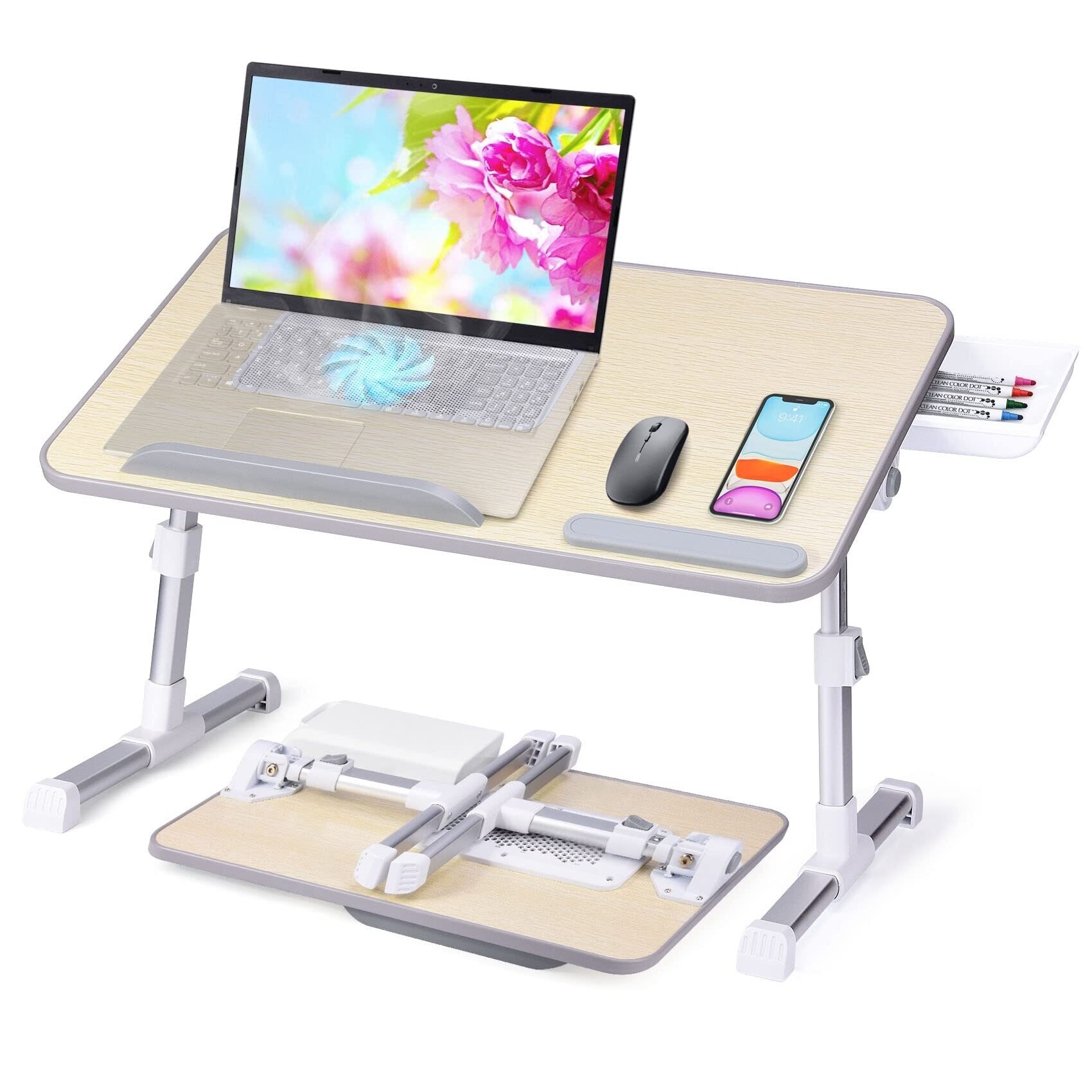 Large Laptop Desk Adjustable Laptop Stand Foldable Bed Table Portable Lap Desk Folding Notebook Stand