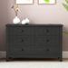 6-Drawer Wood Storage Cabinet, Buffet Sideboard Service Counter