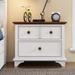 2-Drawer Wood Nightstand in White and Walnut