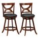 Gymax 2pcs 24'' Bar Stools 360° Swivel Counter Height w/ PVC Leather
