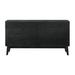 Saly 55 Inch Wide Dresser, 6 Drawer, Diagonal Wood Grain, Black Finish