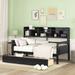 Wood Espresso DayBed Twin Bed Frame with Bedside Shelves & 2 Drawers