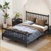 Gourd Design Queen Size Wood Platform Bed with Support Legs, 84"Lx63"W