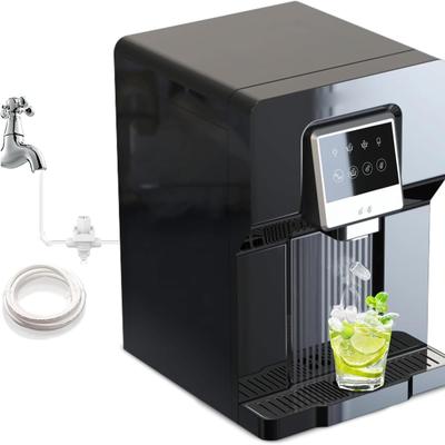 Black Countertop Water Cooler Dispenser with Ice Maker and Water Line