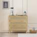 31.50" 3-Drawers Rattan Storage Cabinet, Wood Sideboard for Bedroom Living Room, Oak