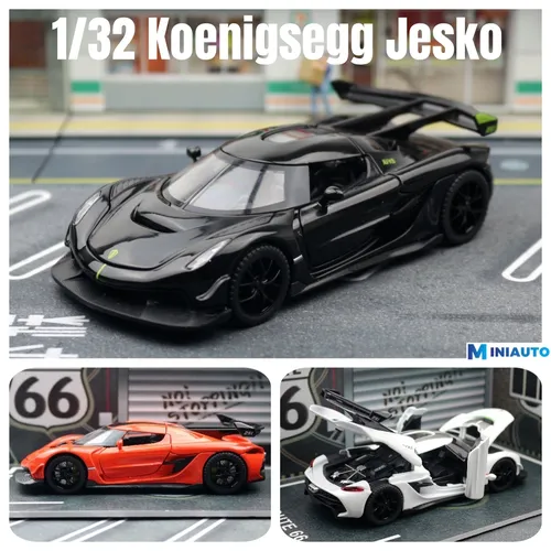 1/32 koenigsegg jesko Miniatur Druckguss Super Spielzeug auto Modell Sound & Licht Türen zu öffnen