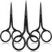 3 Pack Small Nose Scissors Facial Hair Scissors Mini Beauty Scissors Stainless Steel Trimming Pointed Scissor for Grooming Eyebrows Nose Mustache Beard (Black)