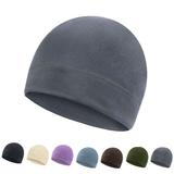 Warm Winter Hat Outdoor Cycling Fleece Sport Hats Warm Fleece Beanie Hat Windproof Hiking Moto Helmet Riding Caps Dark gray