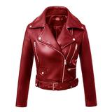 MeetoTime Womens Leather Jackets 2023 Fall Fashion Long Sleeve Zip Up Coats Motorcycle Biker Cropped Jackets Outerwear