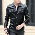 Black Jackets For Men Men Winter Leather Jacket Biker Motorcycle Zipper Long Sleeve Coat Top Blouses