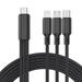 4FT 3 in 1 Multi Fast Charger Cable Nylon Braided Universal Phone Charger Fast Charging with USB C/Micro USB/iPhone Port Compatible with Most Phones & Pads Black
