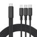 Multi Charging Cable 4FT Multi Fast Charger Nylon Braided 3 in 1 Universal Phone Charger Fast Charging with USB C/Micro USB/iPhone Port Compatible with Most Phones & Pads (Black)