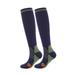 HAXMNOU Knee High Socks Compression Socks for Women Or Men Circulation Is Best for Athletics Support Cycling Over The Knee for Women Navy