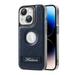 Decase for iPhone 12 Case Built-in Invisible Kickstand Logo View Camera Lens Protector Plating Rugged Shockproof Anti-Scratch Slim Flexible Soft Luxury PU Leather Cover Navyblue