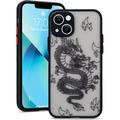 Compatible with iPhone 13 Case Fashion Cool Dragon Animal 3D Pattern Design Frosted PC Back Soft TPU Bumper Shockproof Protective Case Cover for iPhone 13 Black