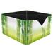 OWNTA Green Bamboo Scene in the Morning Pattern Square Pencil Storage Case with 4 Compartments Removable Dividers Pen Holder and Pencil Holder