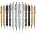 12 PCS Bling Pen Bulk Metal Ballpoint Pen Diamond Pen Crystal Press Retractable Black Ink 0.7Mm Ballpoint Pen 6 Colors