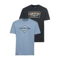 T-Shirt QUIKSILVER Gr. M, blau (blau, schwarz) Herren Shirts T-Shirts