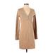 Club Monaco Casual Dress - Sweater Dress: Tan Dresses - Women's Size Small