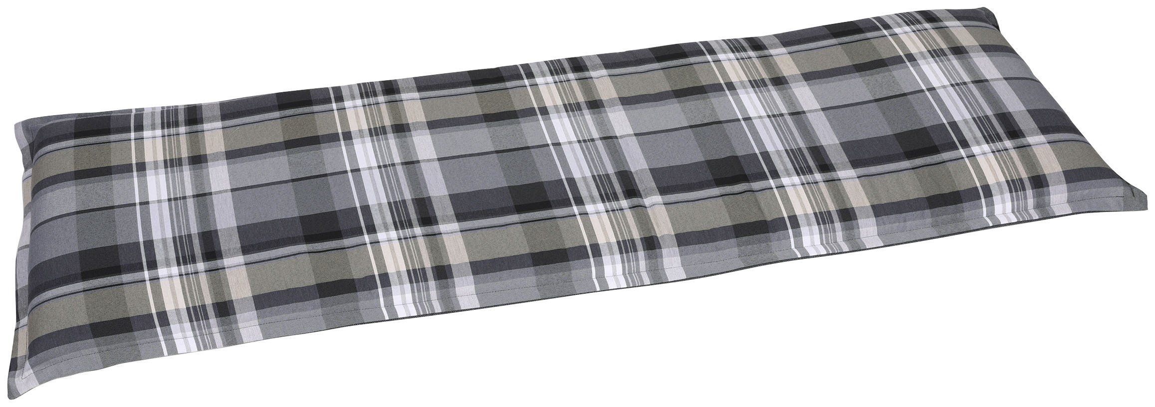 Bankauflage GO-DE "3-Sitzer", grau (grau, creme), B:148cm H:6cm T:48cm, Polyester, Polyurethan, Polsterauflagen, 148x48 cm