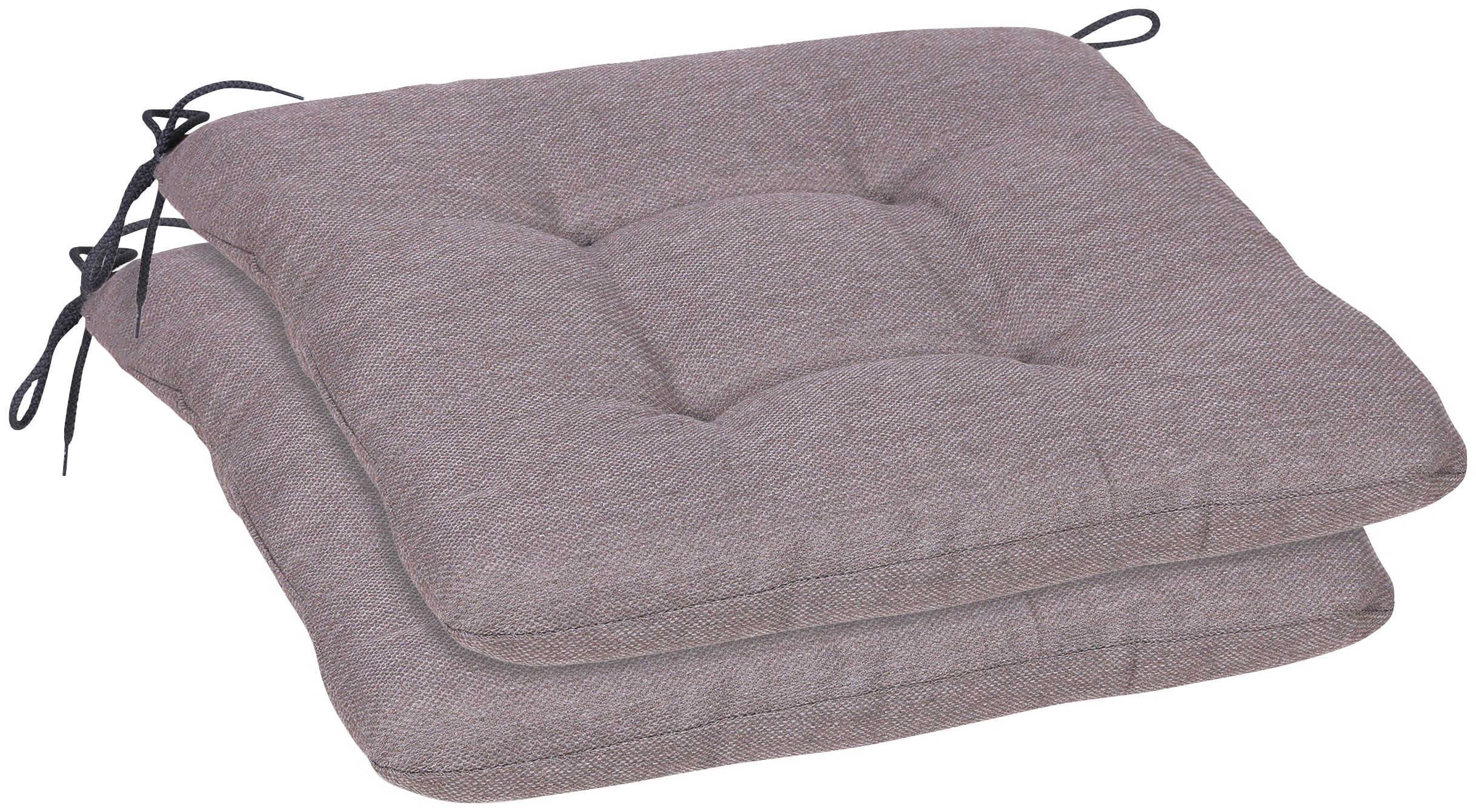 Sitzkissen GO-DE "Carina", grau (taupe), B:38 H:5 L:38, Polyester, Dekokissen_Sitzkissen_Kissenhüllen, 2er Set, 38x38 cm Image