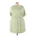 Old Navy Casual Dress - Mini Cowl Neck Short sleeves: Green Print Dresses - Women's Size 3X
