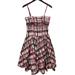 Anthropologie Dresses | Anthropologie Elevenses Brushstroke Plaid Dress Fit N Flare 10 Convertible New | Color: Brown/Pink | Size: 10