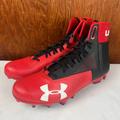 Under Armour Shoes | Football Cleats Size 10 Under Armour Black Red Men’s Shoes Cleat | Color: Black/Red | Size: 10